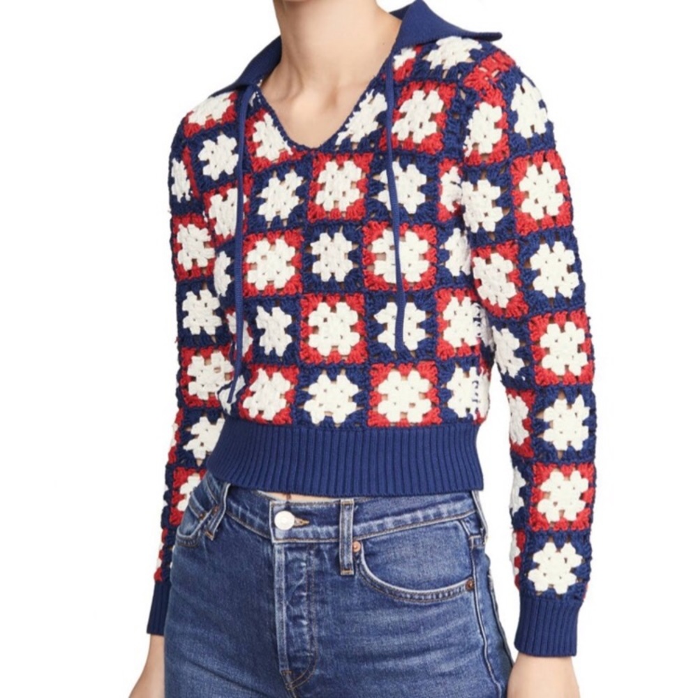 BRAND NEW STAUD KNIT CROCHET SWEATER
